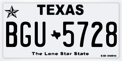 TX license plate BGU5728