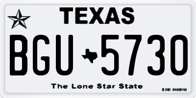 TX license plate BGU5730