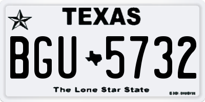 TX license plate BGU5732