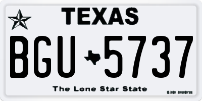 TX license plate BGU5737