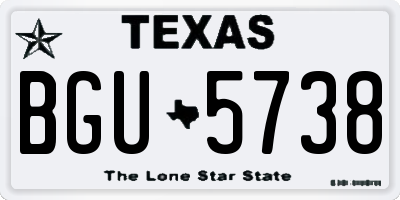 TX license plate BGU5738