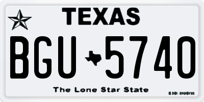 TX license plate BGU5740