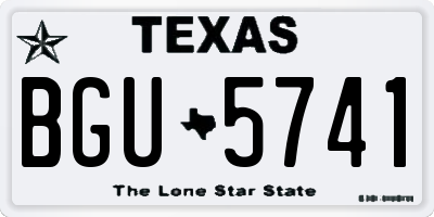 TX license plate BGU5741