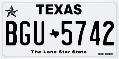 TX license plate BGU5742