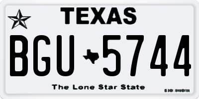 TX license plate BGU5744
