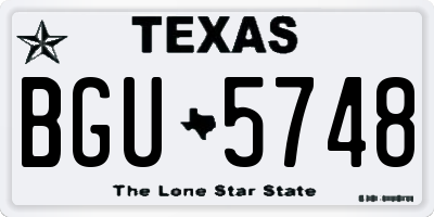 TX license plate BGU5748