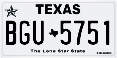 TX license plate BGU5751