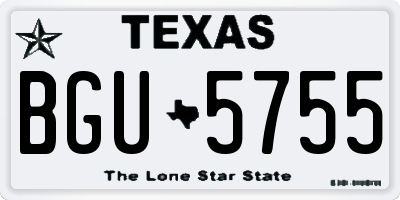 TX license plate BGU5755