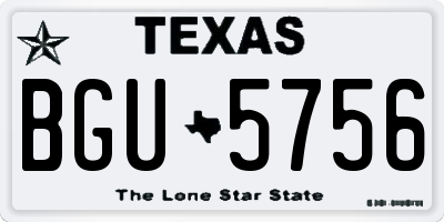 TX license plate BGU5756