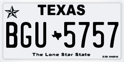 TX license plate BGU5757