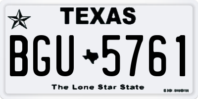 TX license plate BGU5761