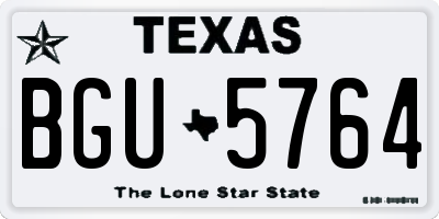 TX license plate BGU5764