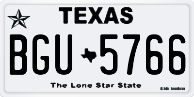 TX license plate BGU5766