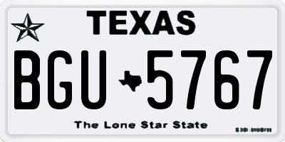TX license plate BGU5767