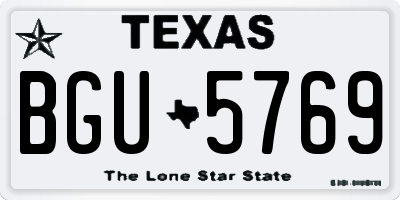 TX license plate BGU5769