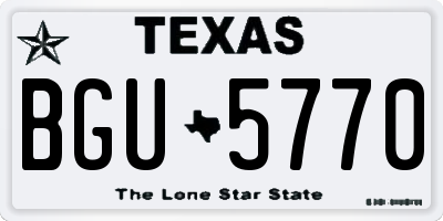 TX license plate BGU5770
