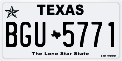 TX license plate BGU5771