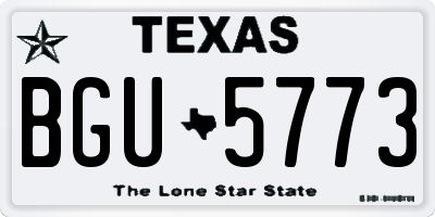 TX license plate BGU5773