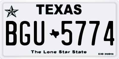 TX license plate BGU5774