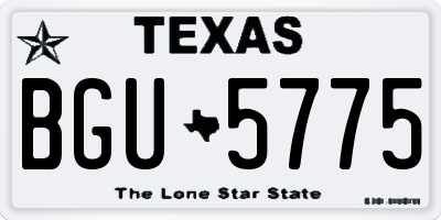 TX license plate BGU5775