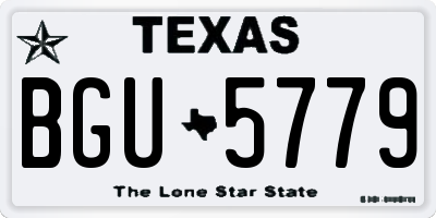 TX license plate BGU5779
