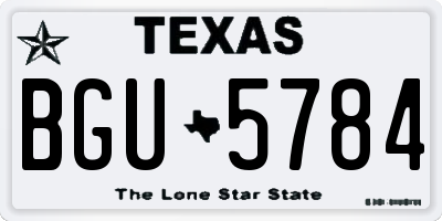 TX license plate BGU5784