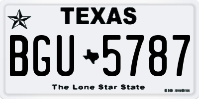 TX license plate BGU5787