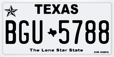 TX license plate BGU5788