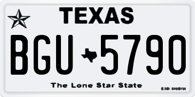 TX license plate BGU5790