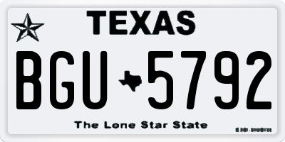 TX license plate BGU5792