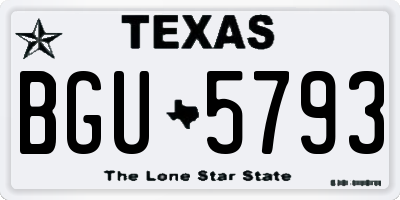 TX license plate BGU5793