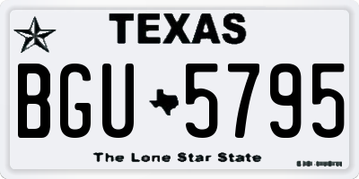 TX license plate BGU5795
