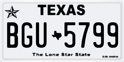 TX license plate BGU5799