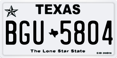 TX license plate BGU5804