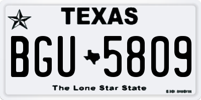 TX license plate BGU5809