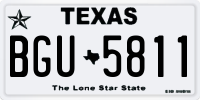 TX license plate BGU5811