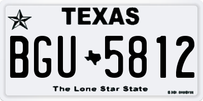 TX license plate BGU5812
