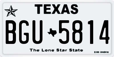 TX license plate BGU5814
