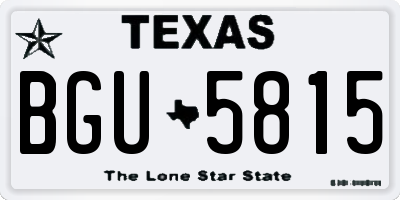 TX license plate BGU5815