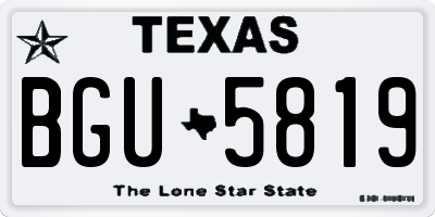 TX license plate BGU5819