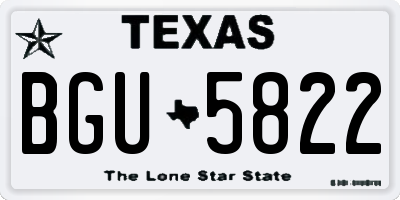 TX license plate BGU5822
