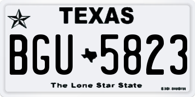 TX license plate BGU5823