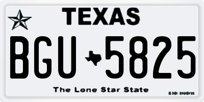 TX license plate BGU5825