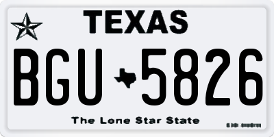 TX license plate BGU5826
