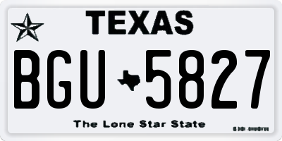TX license plate BGU5827