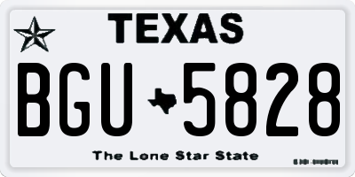 TX license plate BGU5828