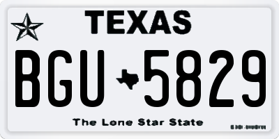 TX license plate BGU5829