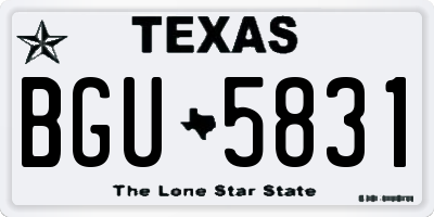 TX license plate BGU5831