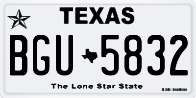 TX license plate BGU5832