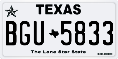 TX license plate BGU5833